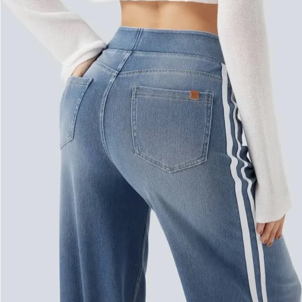 👖 Halara Halara Flex High Waisted Stripe Wide
Leg Jeans with Pockets - Picture 10 of 11